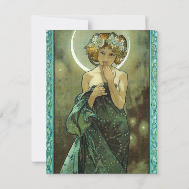 Invitaciones a Alphonse Mucha Clair De Lune (Anverso)