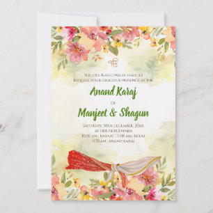 Invitaciones a Anand Karaj y tarjetas de boda Sikh