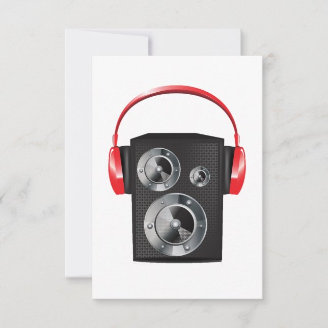 Invitaciones a auriculares rojos (Anverso)