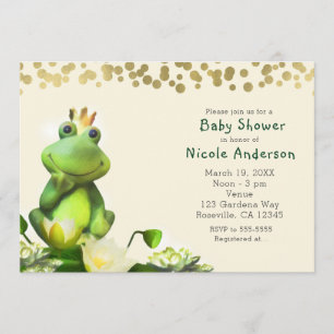 Invitaciones a baby shower del Príncipe Rana Verde