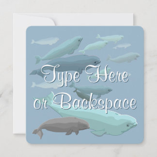 Invitaciones a ballenas Beluga Personalizadas RSVP