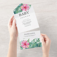 Invitaciones a bañador con temática luau