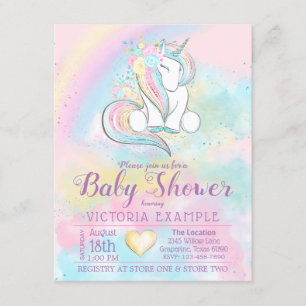 Invitaciones a bañador de Chica de arcoiris de Uni