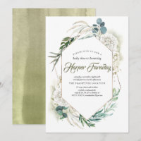Invitaciones a bañador de hidrangea blanca verde