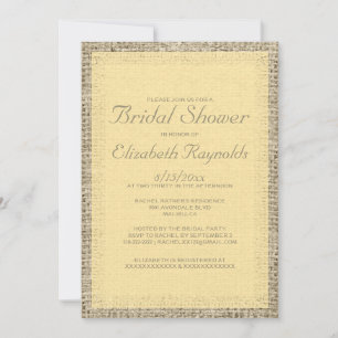 Invitaciones a bañador de novias con Burlap de oro