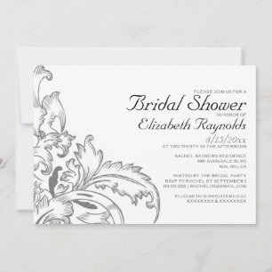 Invitaciones a bañador de novias con flor gris