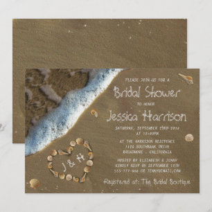 Invitaciones a bañador de novias en Seashell Heart