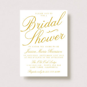 Invitaciones a bañador de oro y novia blanca