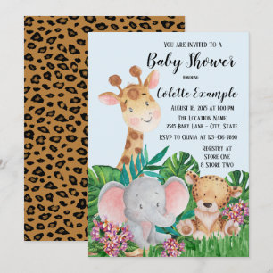 Invitaciones a bañador de Safari Baby Shower