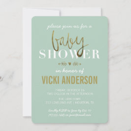 Invitaciones a bañador moderno Glam Faux Gold