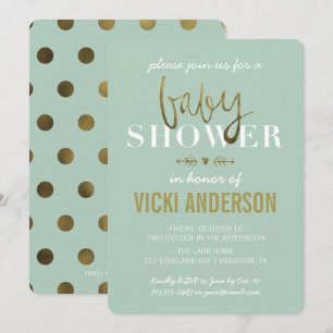 Invitaciones a bañador moderno Glam Faux Gold