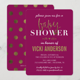 Invitaciones a bañador moderno Glam Faux Gold