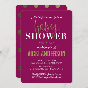 Invitaciones a bañador moderno Glam Faux Gold