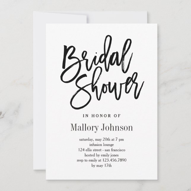 Invitaciones a bañarse en duchas de novias (Anverso)