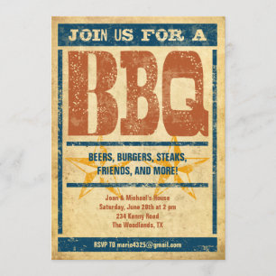 Invitaciones a barbacoa al estilo occidental