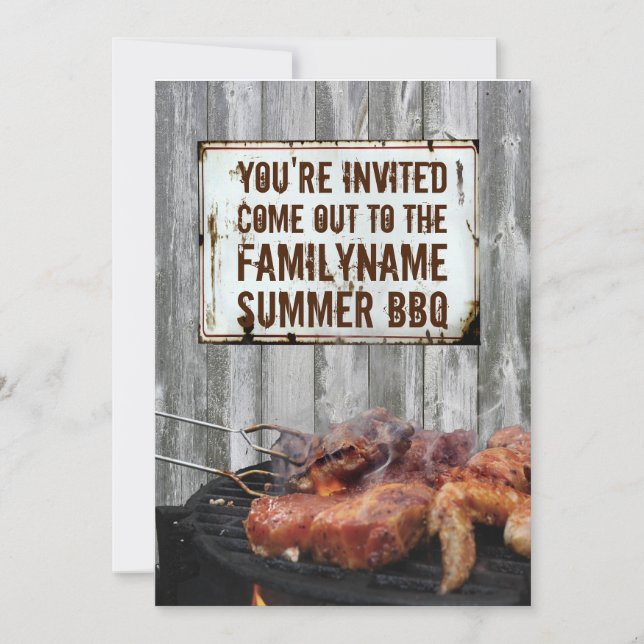 Invitaciones a barbacoa de verano (Anverso)
