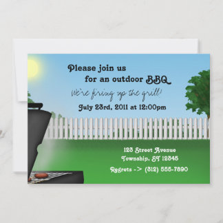 Invitaciones a barbacoa en el patio trasero de ver