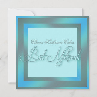 Invitaciones a Bat Mitzvah Azules Verde