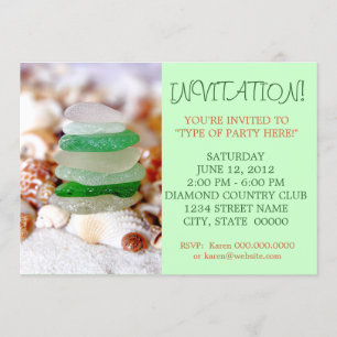 Invitaciones a Beach Glass & Seashells