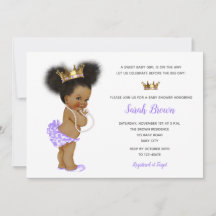 Invitaciones a bebés de princesas vitícolas afroam