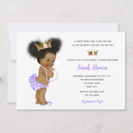 Invitaciones a bebés de princesas vitícolas afroam