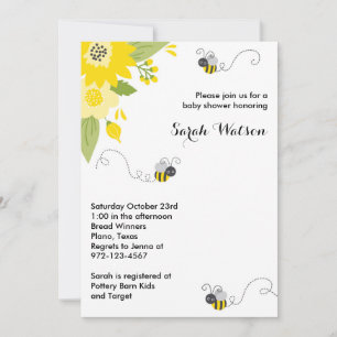 Invitaciones a Bee Garden Baby Shower