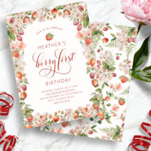 Invitaciones a Berry First Birthday