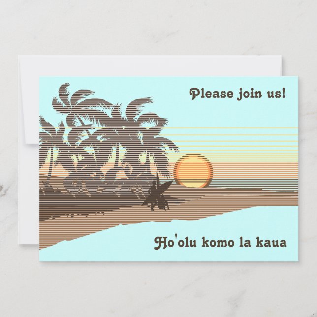 Invitaciones a Big Sunset Luau (Anverso)
