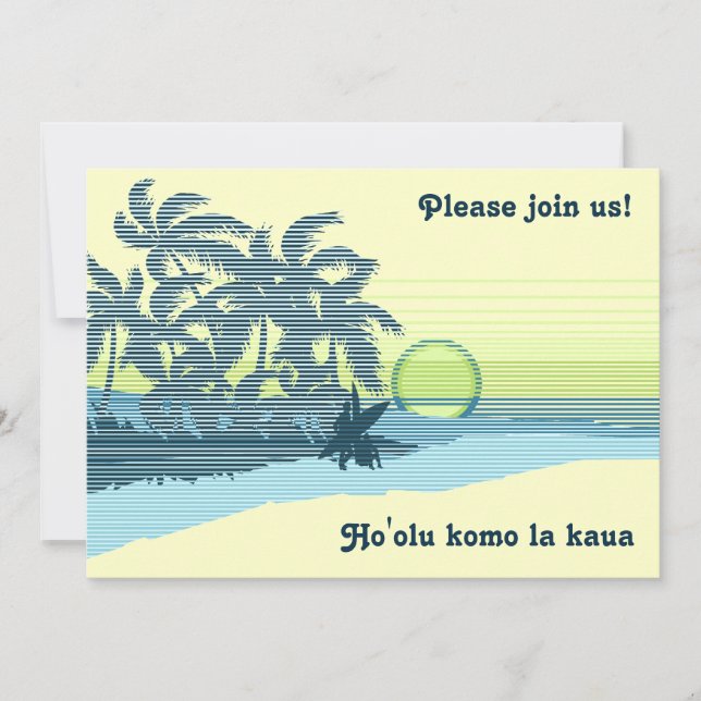 Invitaciones a Big Sunset Luau (Anverso)
