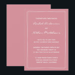 Invitaciones a boda Minimalista de Rosa de Haciend<br><div class="desc">Invitaciones de boda contemporáneas - CAMBIAR el color de fondo a cualquier color! Acentos rectangulares - ELIMINAR o CAMBIAR el color! CAMBIAR las fuentes,  el texto,  el color del texto. Utilice esta plantilla para diseñar sus propias invitaciones de boda únicas y piezas de coordinación.</div>