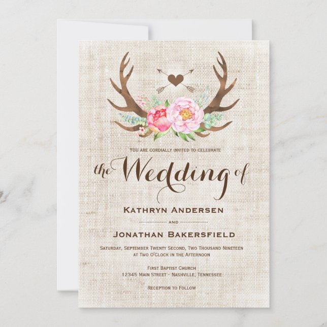 Invitaciones a bodas a los vendedores de flores de (Anverso)