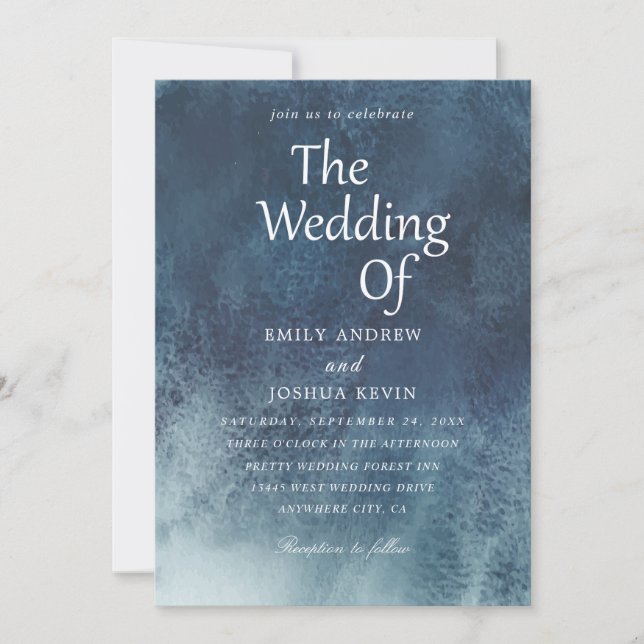 Invitaciones a bodas acuarelas de la Marina (Anverso)