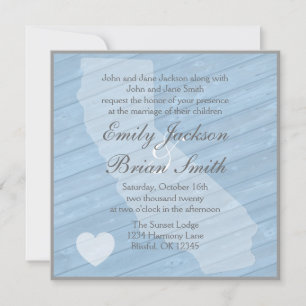 Invitaciones a bodas azules de California de mader