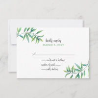 Invitaciones a bodas botánicas de Olive Branch rsv
