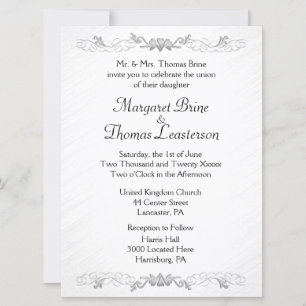Invitaciones a bodas con acento en corazones blanc