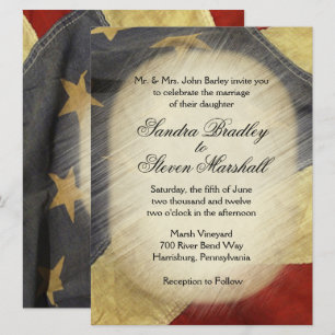 Invitaciones a bodas con bandera norteamericana vi