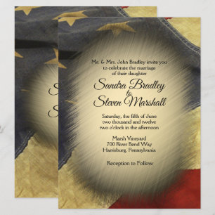 Invitaciones a bodas con bandera norteamericana vi
