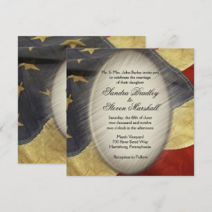Invitaciones a bodas con bandera norteamericana vi