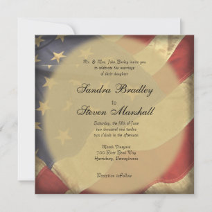 Invitaciones a bodas con la bandera estadounidense