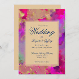 Invitaciones a bodas con tinta azul violeta rosa d