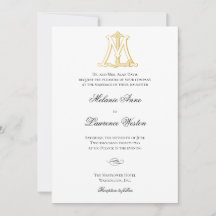 Invitaciones a bodas con vinagre de monograma LM o