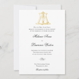 Invitaciones a bodas con vinagre de monograma LM o
