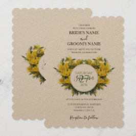 Invitaciones a bodas de Acacia de Wattle Rústica
