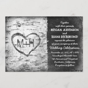 invitaciones a bodas de árboles de abedul
