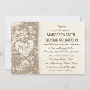 Invitaciones a bodas de árboles rústicos
