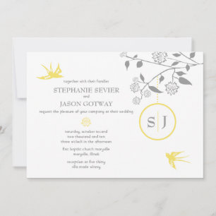 Invitaciones a bodas de aves maridoradas de Sevier
