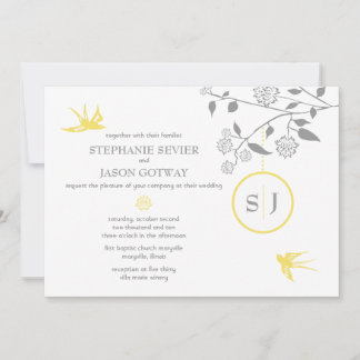 Invitaciones a bodas de aves maridoradas de Sevier