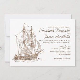 Invitaciones a bodas de barcos antiguos
