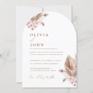 Invitaciones a bodas de Boho Floral Pampas Grass