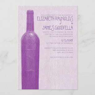 Invitaciones a bodas de botellas de vino rusticas